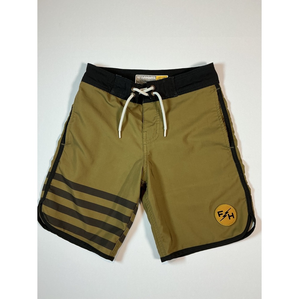 Fasthouse After Hours Bomber Boardshorts Olive Youth Boys Swim Trunks Size 24